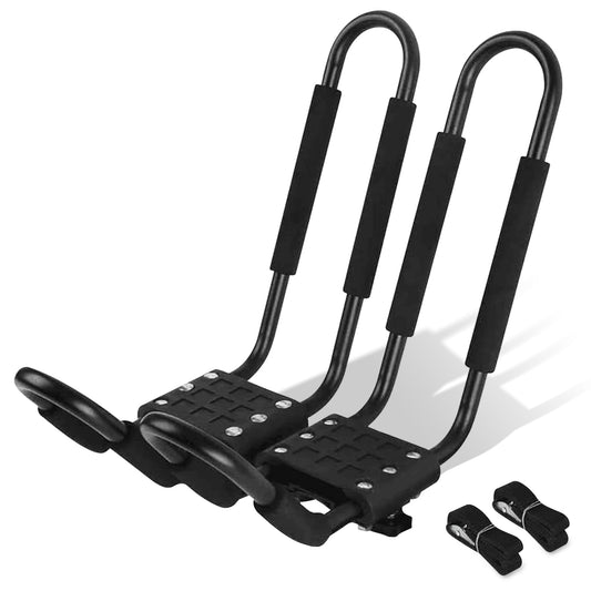 1 Pair Kayak Roof Rack Heavy Duty J-Bar Car Roof Rack Suitable for Canoe SUV Cars Truck Surf Ski Car Top Mount Racks for Trip