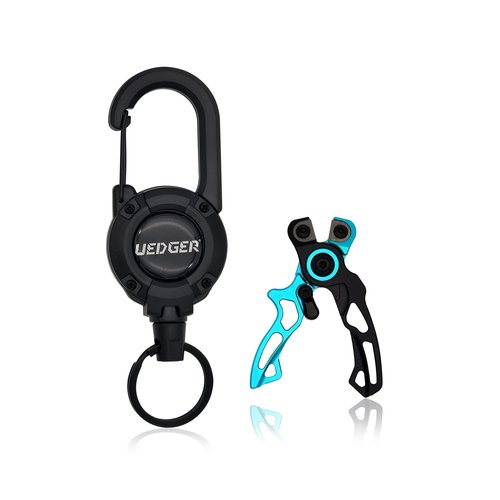 UEDGER Mini Fishing Line Cutter - Braided Line Scissor with Retractor, Fly Fishing Nippiers Line Clipper for Braid, Mono, Fluoro Lines (Blue)