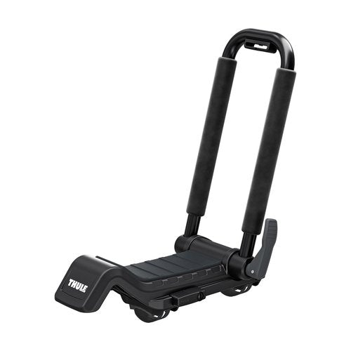 Thule Hull-a-Port XTR - Kayak j-style roof rack - Carry up to 2 kayaks - Folds flat - Pre-assembled - Locks to roof rack - Universal mounting up to 80.5mm wide load bars