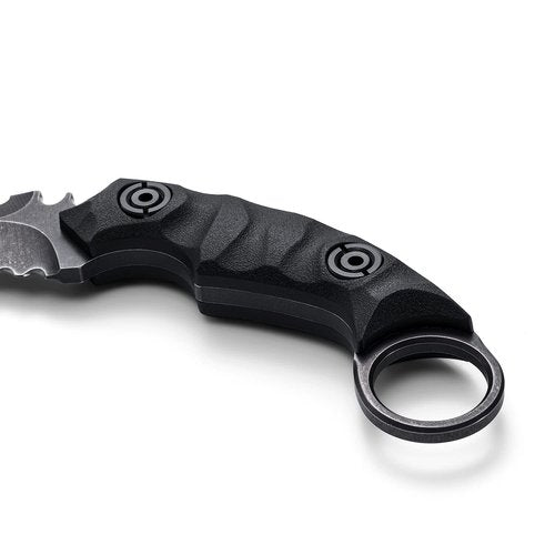 OOULORE Fixed Blade Knife, D2 Steel Blade, G10 Handle, Tactical EDC, Double Edged, Claw Knife, Utility for Outdoor Survival, Hiking, Camping with Kydex Sheath OK1212 (Black/Black)