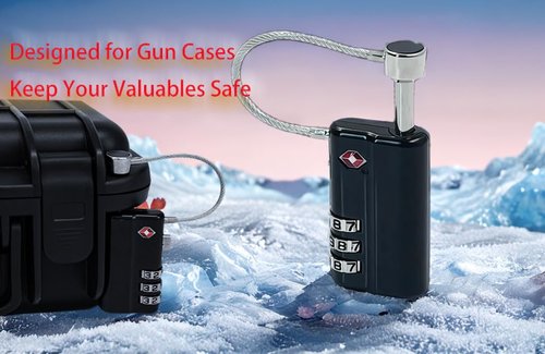 YOMOADD Professional TSA-Approved Gun Case Lock with Durable and Cut-Resistant Alloy Steel Shank — Secure Firearm Travel Case Lock for Gun Cases and Pistol Cases (2 Pack)