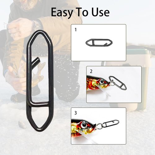 QHAJRYYC 50 Pack Fishing Speed Clips, High Strength Stainless Steel Speed Clip, Fishing Stealth Power Speed Clips, Stainless Steel Quick Change Clip, Fishing Clips Quick Change (1.8cm)
