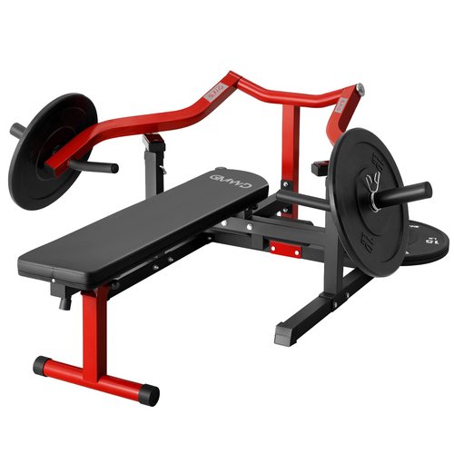 GMWD Chest Press Machine, 1250LBS Bench Press Machine with Independent Converging Arms, Adjustable Flat Incline Bench for Chest, AB Workouts, Shoulder Home Gym Equipment, Red, V1