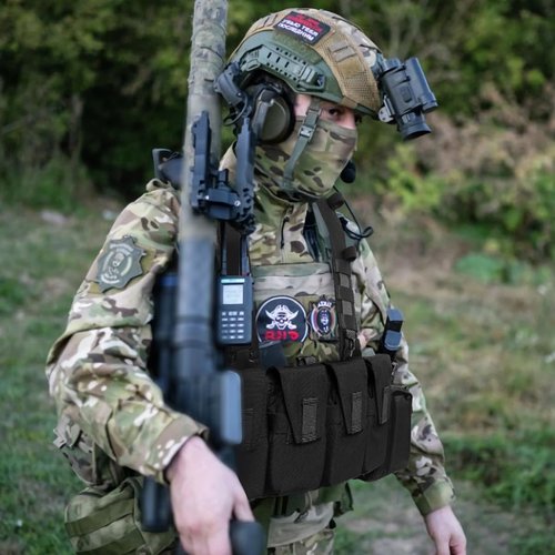 VOTAGOO Tactical Chest Rig with 5.56/7.62 Magazine Pouches MOLLE System, 500D Nylon Tactical Vest for Hunting Airsoft Outdoor（Black）