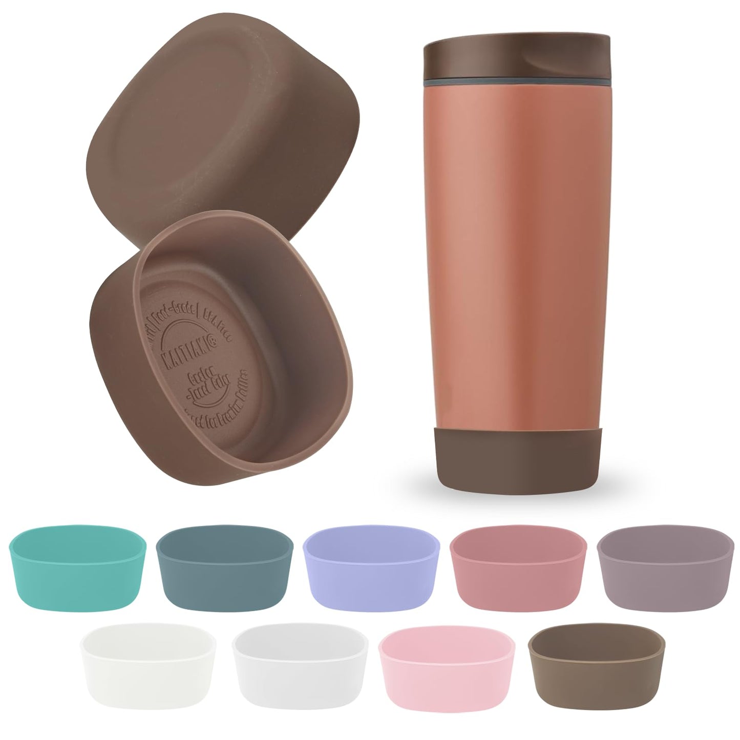 Kaitiaki 2Pcs Silicone Boot for Owala SmoothSip Slider Coffee Tumbler 20oz 12oz, Anti-Slip Sleeve for Travel Coffee Mug, Protective Accessories for Owala BPA Free (Cozy Cocoa)