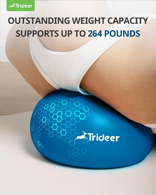 Trideer Pilates Ball 7-8 in with Pump, Small Exercise Therapy Ball for Yoga, Barre, Core Strength, AB Workouts, Physical Therapy