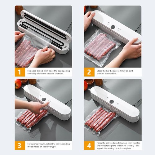FIRE HIVE Vacuum Sealer Machine for Food, Dry & Moist Mode, 60KPa Strong Suction, 22s Fast Sealing, Compact Automatic Sealing Machine, 11" Wide Seal Strip, Includes 10 Sealer Bags