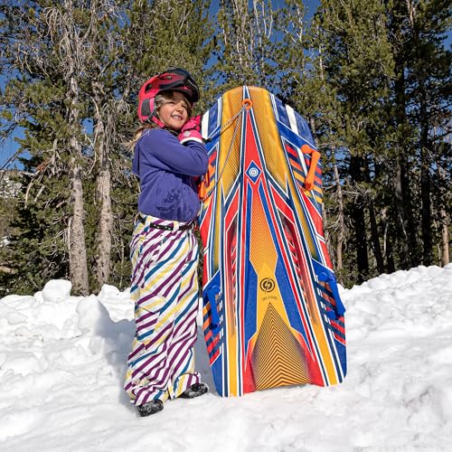 Sno-Storm Premium Foam Snow Sled 2-Pack | Superior Foam Recreational Snow sled | Tow Rope and Handles | Sized for Youth and Adults | Contoured Deck Design | 50in-127cm Design Length |, Camo