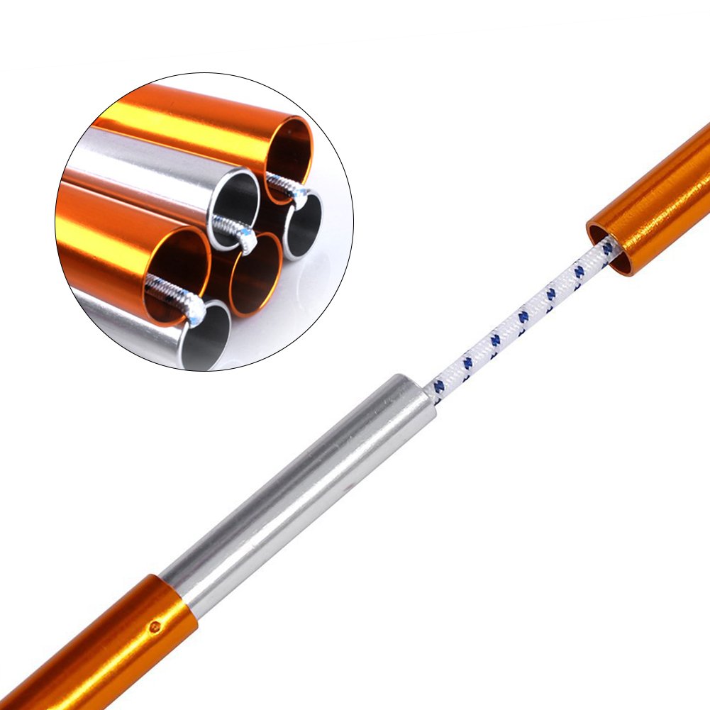 Aluminum Alloy Tent Poles Replacement, 2pcs Lightweight Aluminum Tent Pole, for Camping Hiking, Durable Collapsible Tent Poles, 142 inch/pc