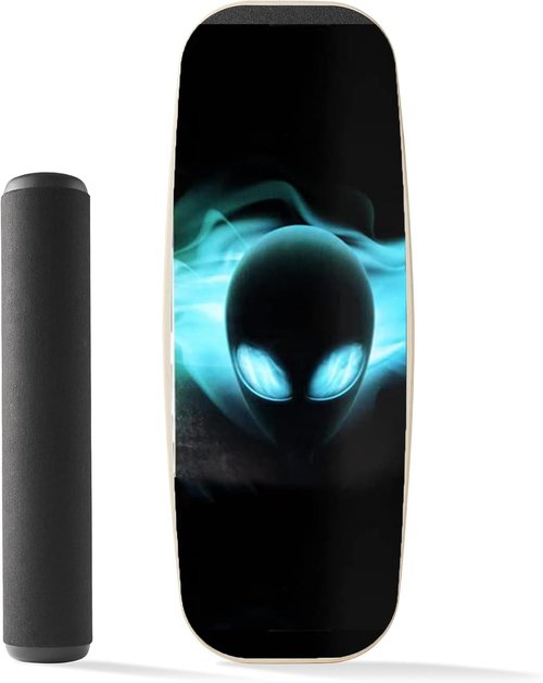 Adjustable Distance Balance Surfboard - Indoor & Outdoor Surfing Trainer, 300lbs Capacity, Non-Slip Safety (Alien)