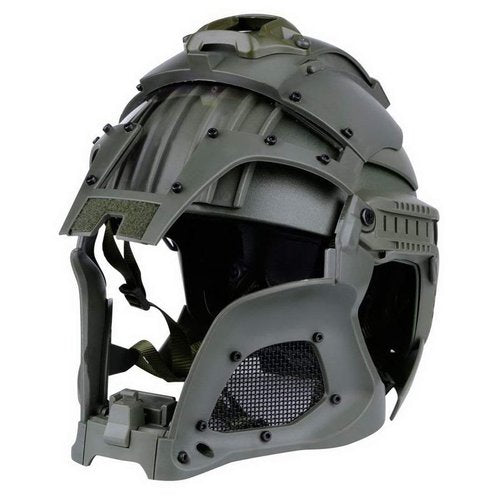 Simways Cosplay Airsoft Full Face Head Helmet Tactical Sorta-Kinda Mandalorian/Galac-Tac Airsoft Helmet with Exchangable Lens(Green)