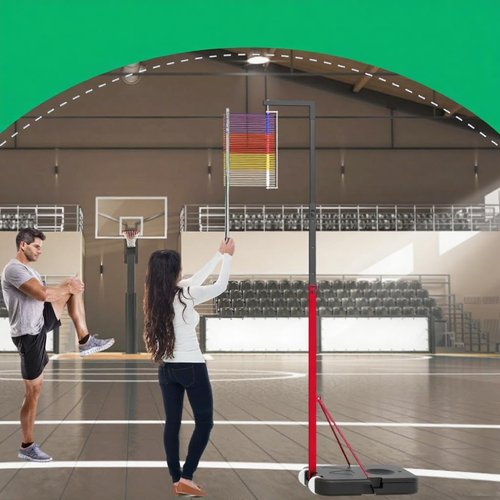 LANBVIELT Vertical Jump Measurement Tool, 59"-142" Adjustable Height Vertical Jump Tester, 5'-11.8' Floor-Standing Jump Trainer for Volleyball Training Sports (5-11.8ft)