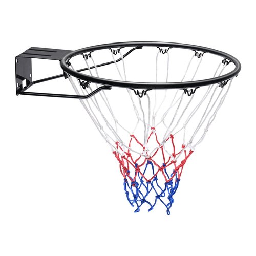 VEVOR Basketball Rim, Wall Door Mounted Basketball Hoop, Heavy Duty Q235 Basketball Flex Rim Goal Replacement with Net, Standard 18" Indoor and Outdoor Hanging Basketball Hoop