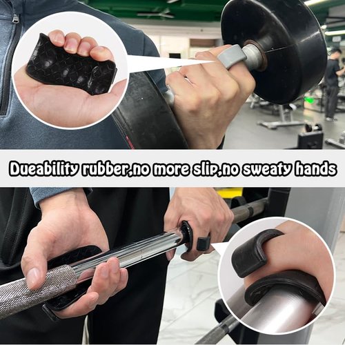 Updated Anti-Slip Sweatproof Workout Grips - Ergonomic Rubber Full Hand Protector Gloves for Weight Lifting, Pull-Ups, Gym Training and Exercise, for Men and Women (Black)