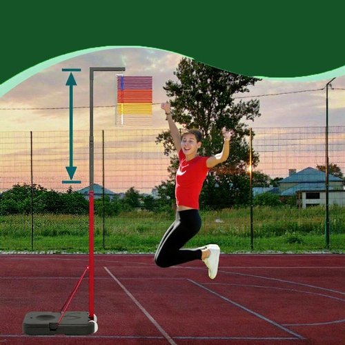 LANBVIELT Vertical Jump Measurement Tool, 59"-142" Adjustable Height Vertical Jump Tester, 5'-11.8' Floor-Standing Jump Trainer for Volleyball Training Sports (5-11.8ft)