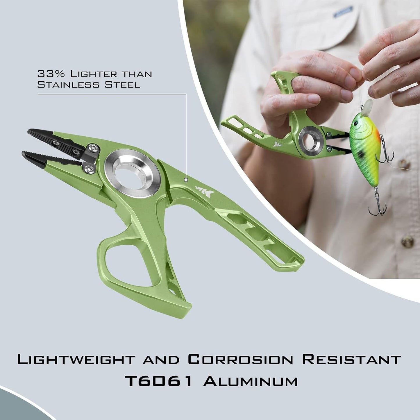 KastKing Micro Gila Fishing Pliers, Integrated Finger Hole, Aircraft Grade Aluminum, Fishing Tools, Saltwater Resistant Fishing Gear, Tungsten Carbide Cutters, Burt Orange