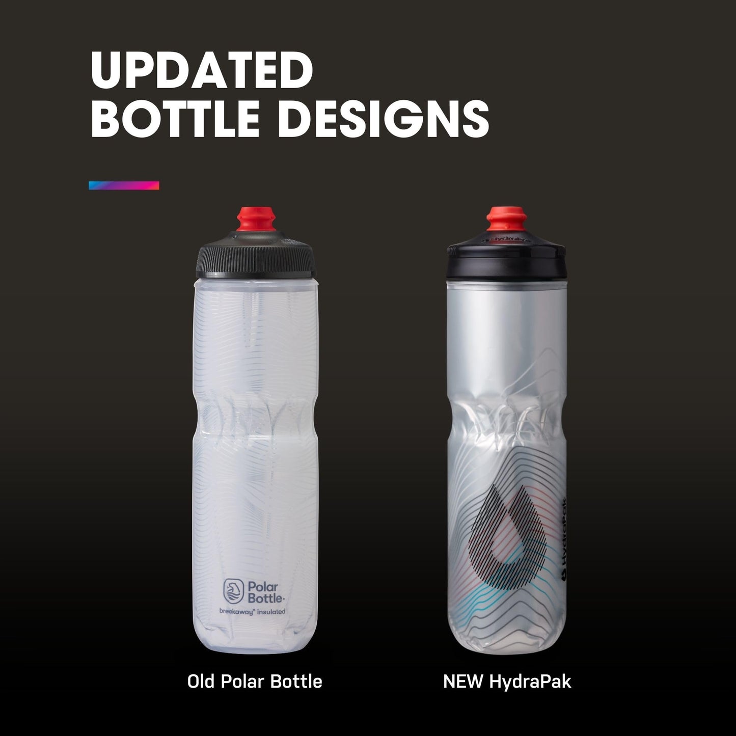 HydraPak | Polar Bottle - Polar Surge Insulated Bike Water Bottle 2-Pack - High Flow, Cycling & Sports Squeeze Bottle (Ascent Blue, 600ml / 20oz)