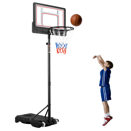 HYPATA Portable Basketball Hoop Outdoor, 4.7-6.9 FT Adjustable Basketball Hoop for Kids and Adults in Outdoor/Indoor,with Sturdy Base and Backboard,Easy Assembly for Home Use