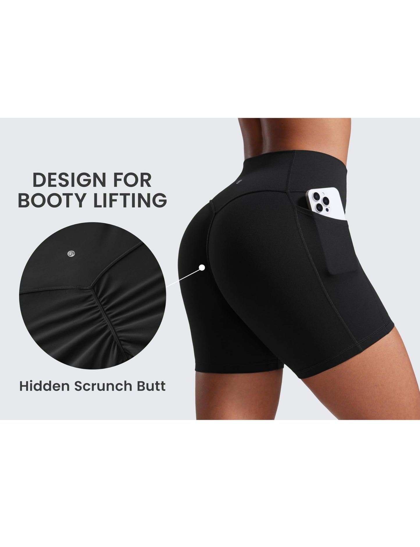 CRZ YOGA Secretsculpt Biker Shorts Pockets 5'' Black Medium
