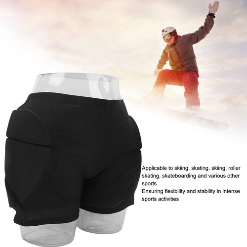 Protective Shorts Nylon and EVA Skin Friendly Heat Protective Short Pants for Cycling Ski Sports (XXL) Black