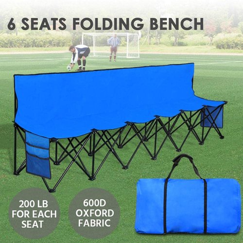 Yaheetech 6-seat Portable Folding Chair with Back for Outdoor Activities Sport Camping Beach, Space Saving, Lightweight and Carrying Bag