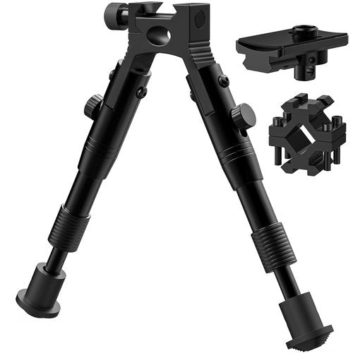 CVLIFE 3-in-1 Rifle Bipod Picatinny Bipod with Swivel Stud Adapter & Barrel Clamp Adapter for Shooting and Hunting