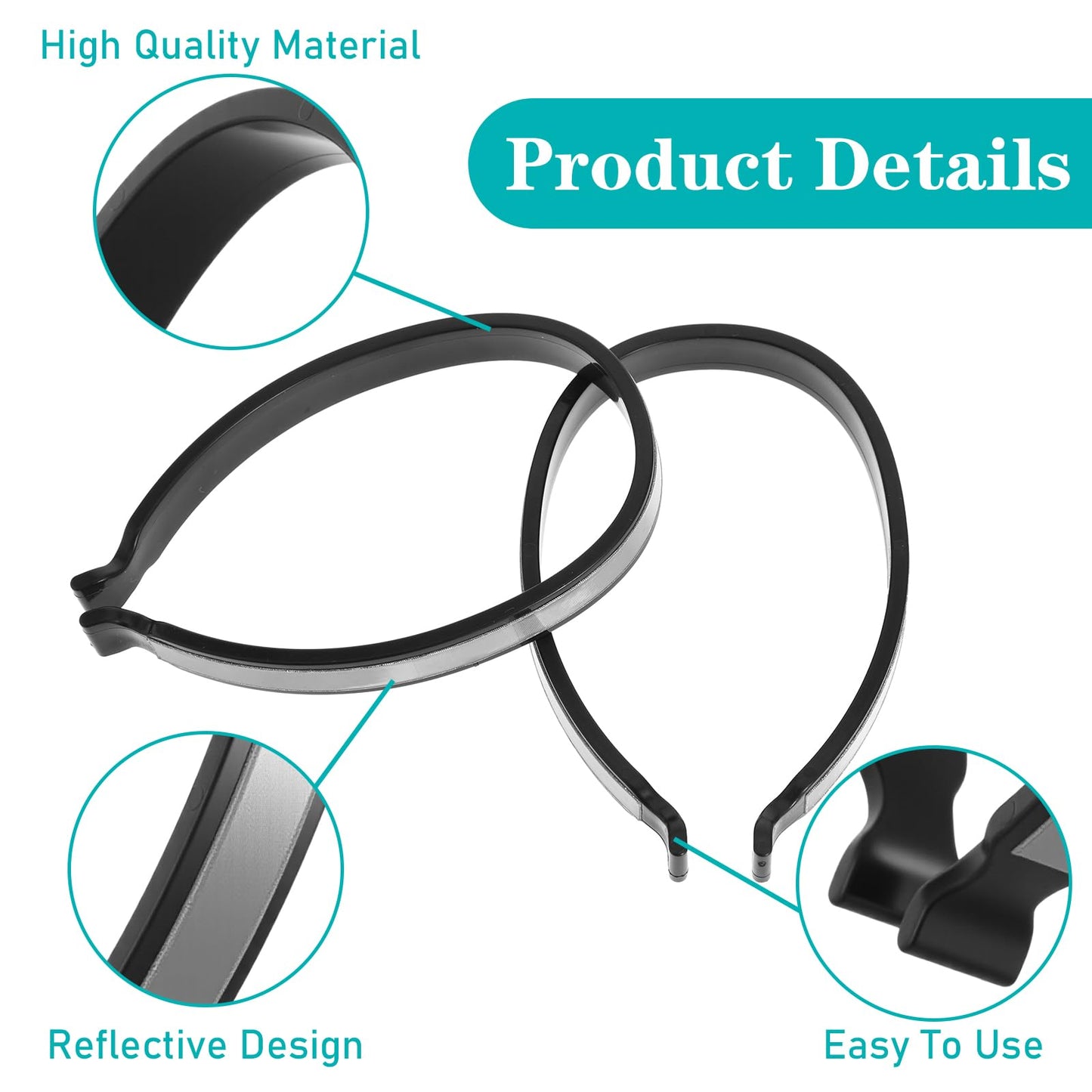 JIYIN 4Pcs High Reflective Cycling Trousers Clips, Safety Bicycle Elastic Ankle Cuffs Bands, Outdoor Recreation Cycling Trouser Clip Pant Leg Cuff Clip Reflective Gear for Riding Fishing Outdoor
