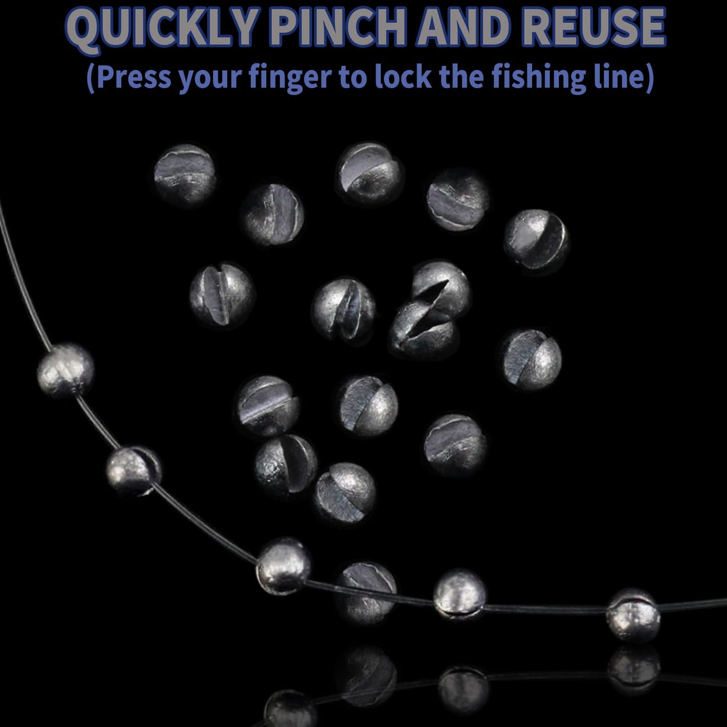 Proximitck Fishing Weights Sinkers 105PCS Round Split Shot Sinker Set - 5 Sizes Lead Weights Removable for Versatile Fishing Purposes