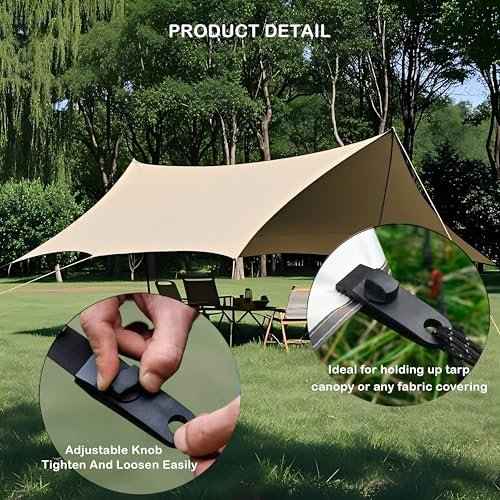 12pcs Heavy Duty Tarp Clips with Lock Grip - Windproof Tent Clamps for Camping, Canopies, Pool Covers, Reusable Multi-Purpose Clips