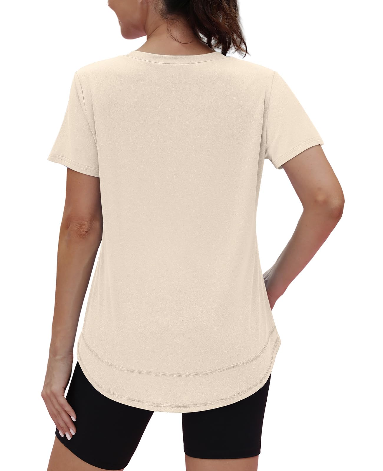 Short Sleeve Shirts for Women Workout Pilates Outfits Tennis Summer Tops 2026 Beach Vacation Clothes White M