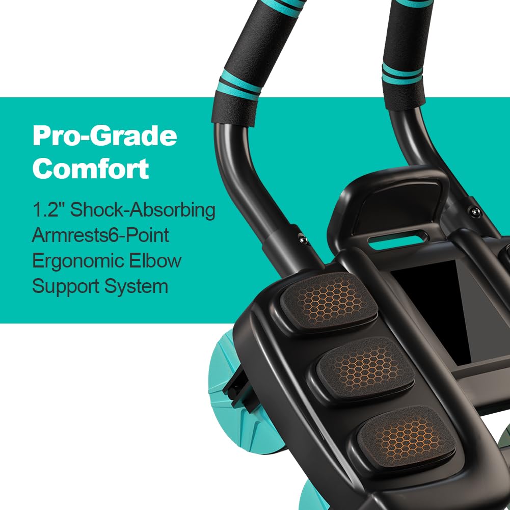 2025 New Automatic Rebound Ab Roller Wheel with Elbow Support & 4-Wheel Design - Core Exercise Equipment for Home Gym, Abdominal Workout Machine for Men/Women, Belly Fat Burner,Portable Fitness Roller Wheel (Black)