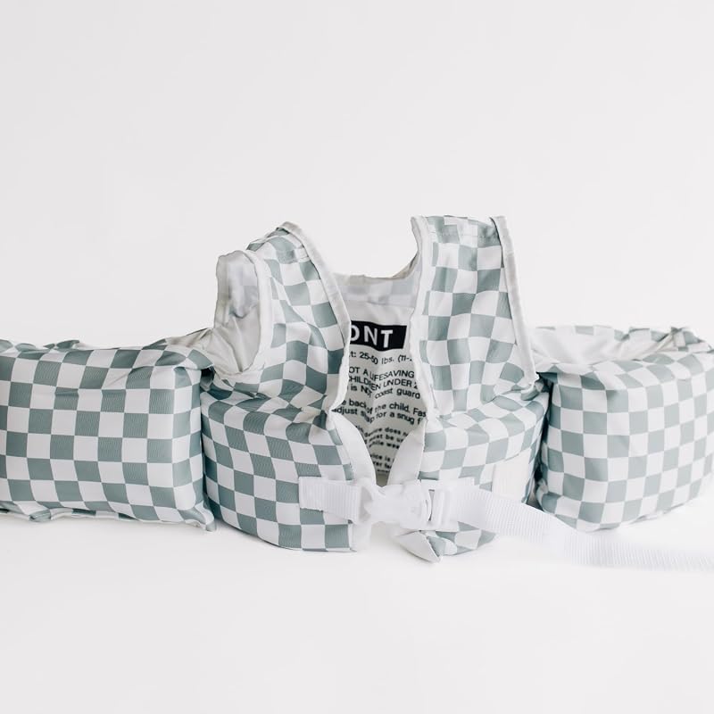 Toddler Swim Vest - Sage Checker Puddle Jumper | Adjustable, Comfortable Water Wings