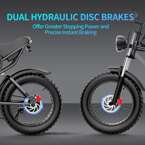 Ridstar Electric Bike for Adults, 1000/2000W, 25/30/37MPH,48V-52V, 20AH,40AH Battery, Max 50-180 Miles Electric Motorcycle, 20" Fat Tire Dirt Bike, Shamano 7-Speed E-Bike
