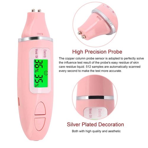 Semme Skin Hydration Tester, Skin Analyzer Machine Professional, Digital Skin Oil Sensor, Skin Analyzer Tester Water Oil Monitor LCD Display Monitoring Meter for Face and Body