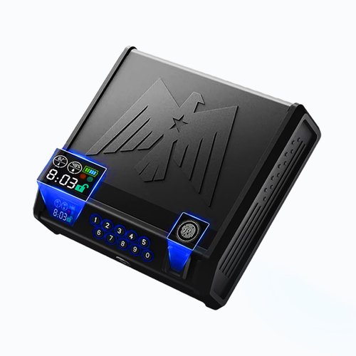 Biometric Gun Safe for Pistols - 3 Ways Unlock (Fingerprint/Digital PIN/Key) with Quick Access, LCD Temperature & Humidity Display, Solid Steel Safe for Home, Nightstand, Bedroom, Car and Cloakroom