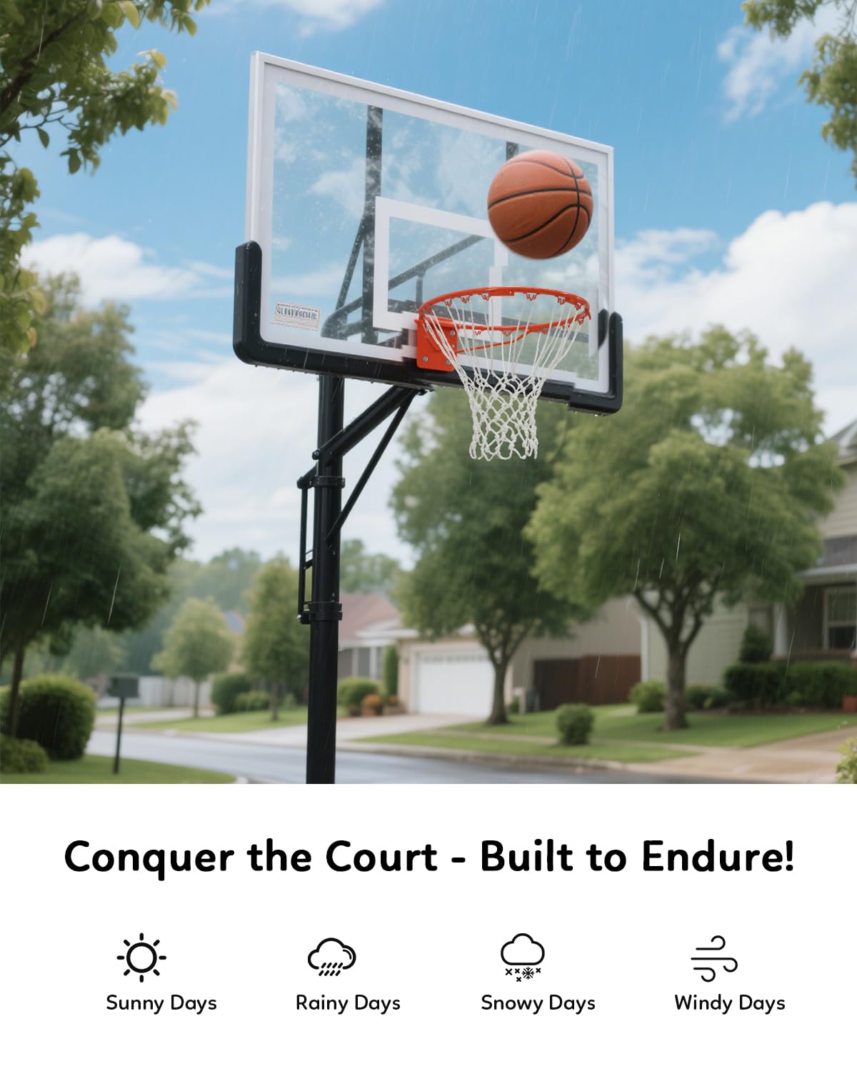 Basketball Net Heavy Duty Outdoor - 7.16oz, 12 Loops Anti-Whip All-Weather Sports Net, Replacement Net for Standard Rims, Compatible with Pool Hoop, Backyard Court & Indoor Goals - 2 Pack
