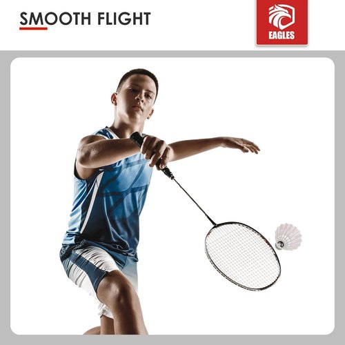EAGLES Goose Feather Badminton Birdies Feather Bedminton Shuttlecocks- Birdie Ball for Indoor and Outdoor Matches ~ Highly Stable & Durable Shuttle Balls (12, Yellow)