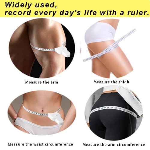 OULIGET Portable Retractable Body Measuring Tape,Self Tightening Body Measuring Tape,Automatic High Precision Double Sided Fitness Retractable Measure Tapes,2 Piece,White and Black