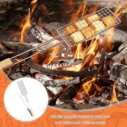 Long Wooden Handle Campfire Sandwich Maker 33-Inch S'mores Grill 2 Pack