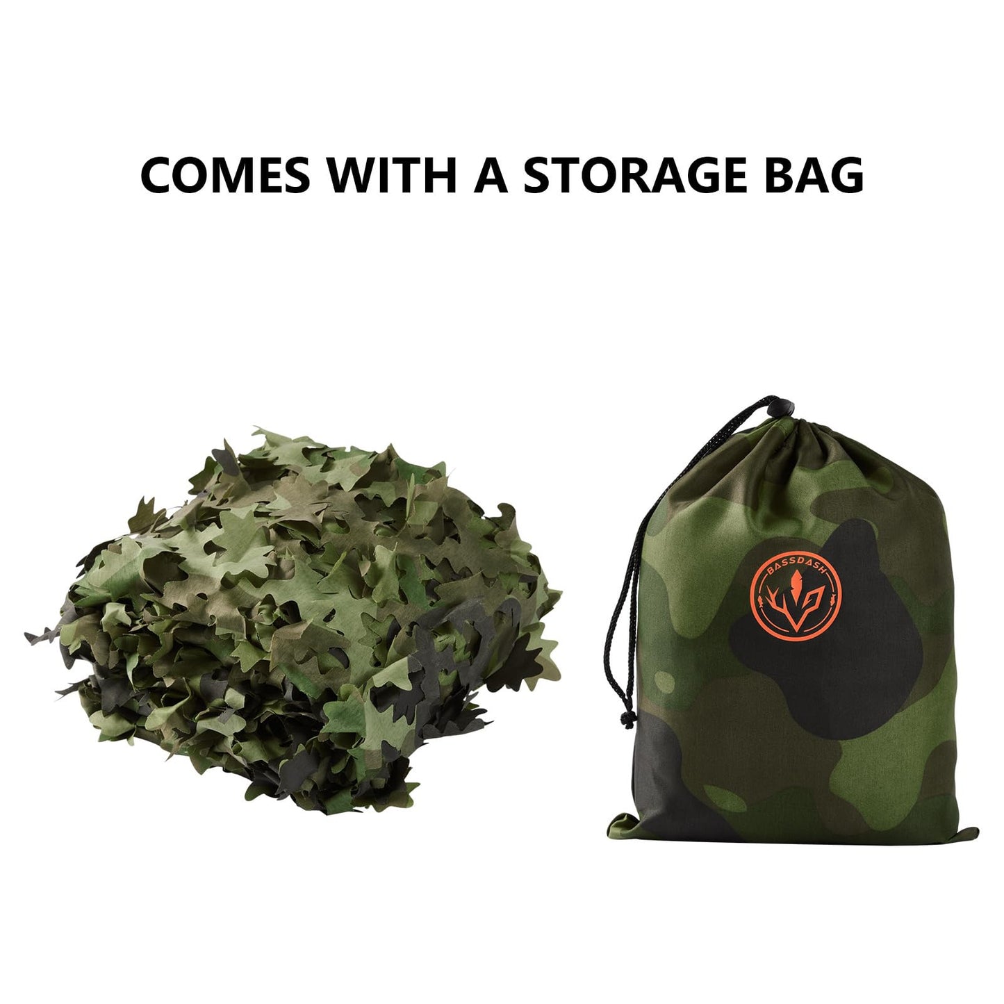 BASSDASH Camo Netting Camouflage Mesh Water Resistant for Hunting Blind Party