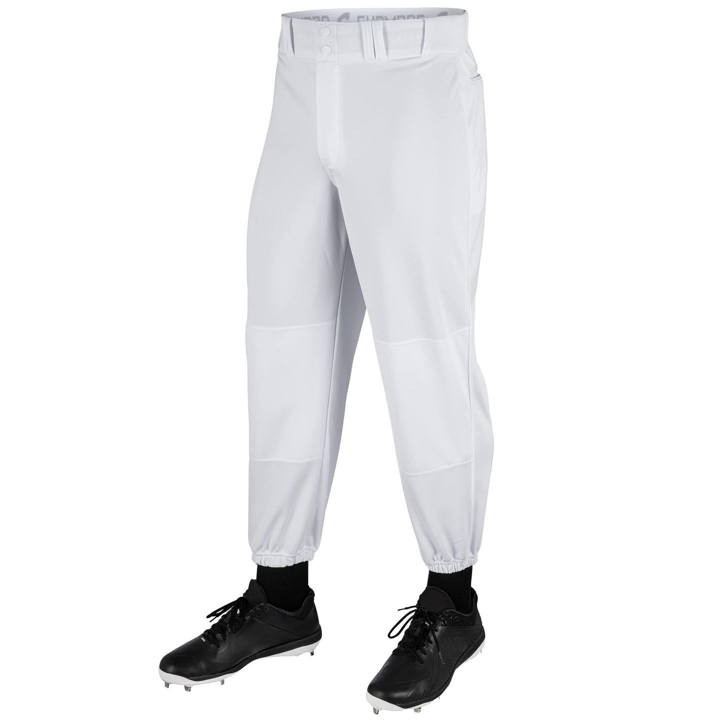 Champro Traditional Fit Triple Crown Classic Baseball Pants in Solid Color with Reinforced Sliding Areas, White, Medium