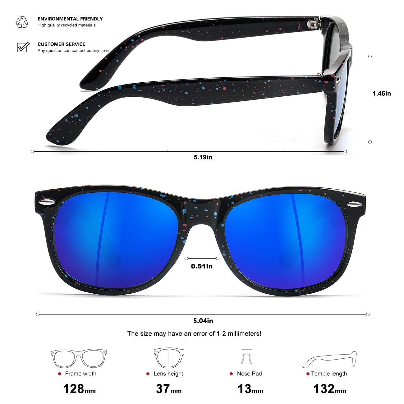 SEKKAF Kids Polarized Sunglasses for Boys Girls,Retro Toddler Sun Glasses UV Protection Shades