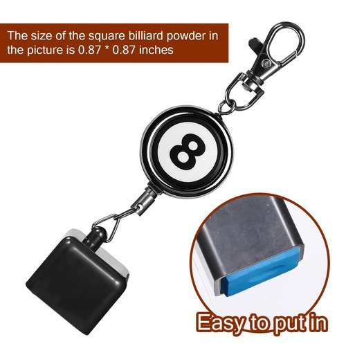 Pool Chalk Holder Billiards Snooker Cue Chalk Holder with Retractable Key Ring Pool Table Accessories Billiards Accessories for Billiard Lovers