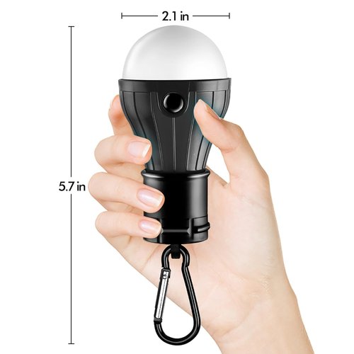 FLY2SKY Tent Lamp Portable LED Tent Lights 4 Packs Hook Hurricane Emergency Lights LED Camping Light Bulb Camping Tent Lantern Bulb Camping Equipment for Camping Hiking Backpacking Fishing Outage