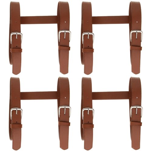 PRETYZOOM 4pcs Adjustable PU Leather Carry Strap With Handle for Blankets, Picnic Blanket, Wool Blanket, Yoga Mat - Double-Layer Organizing and Carrying Solution