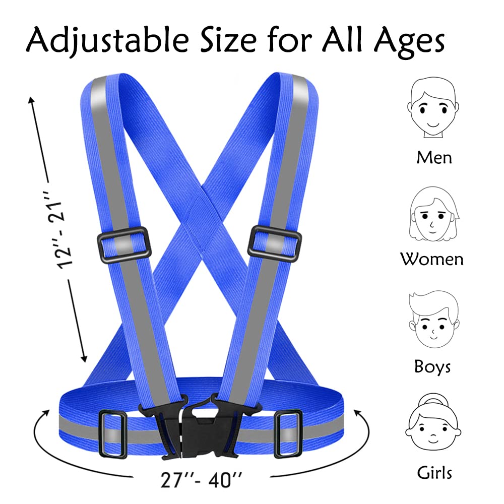 Fepdiu High Visibility Reflective Vest 2Pack Safety Vest Running Reflective Gear Adjustable Reflective Vest for Walking,Jogging,Hiking,Night Cycling