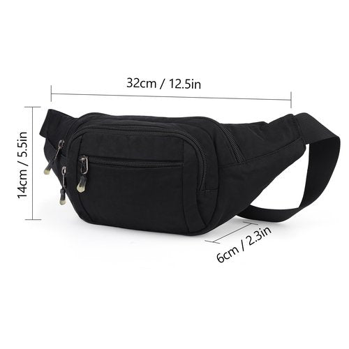 Waist Pack For Women & Men With Adjustable Belt And Heavy Duty Zipper，Running Waist Pack For Hiking, Travel（Round）