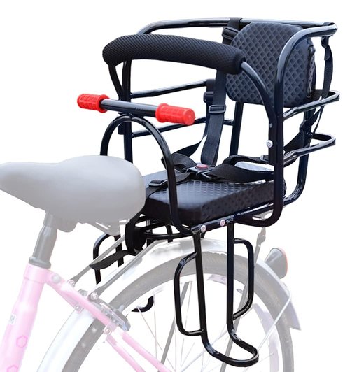 Bwcece Rear Kid's Bike Seat,Back Mount Child Bike Seat Attachment for Adult Bike,Outdoor Bike Seat for Children,Toddlers,and Kids (Up to 110lb)