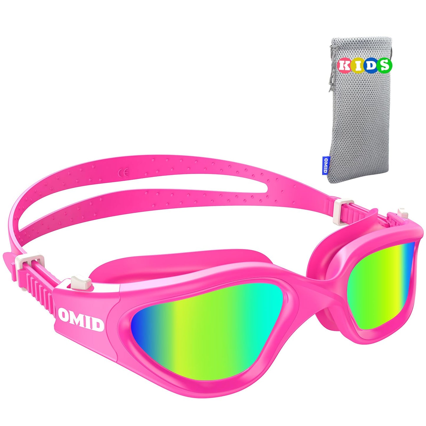 OMID Kids Swim Goggles, P2mini Lite Clear Lens Anti-Fog UV Protection Comfortable Swimming Goggles for kids Age 6-14