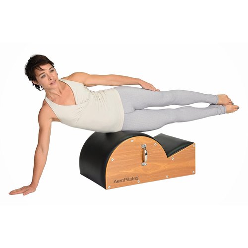 AeroPilates Stamina Products Posture Corrector Pilates Barrel with Upholstered Surface and Built In Handle for Strength Training, Wood and Black